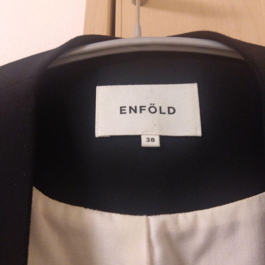 ENFOLD エンフォルド コート ダブルクロスフレアコート ブラック 38