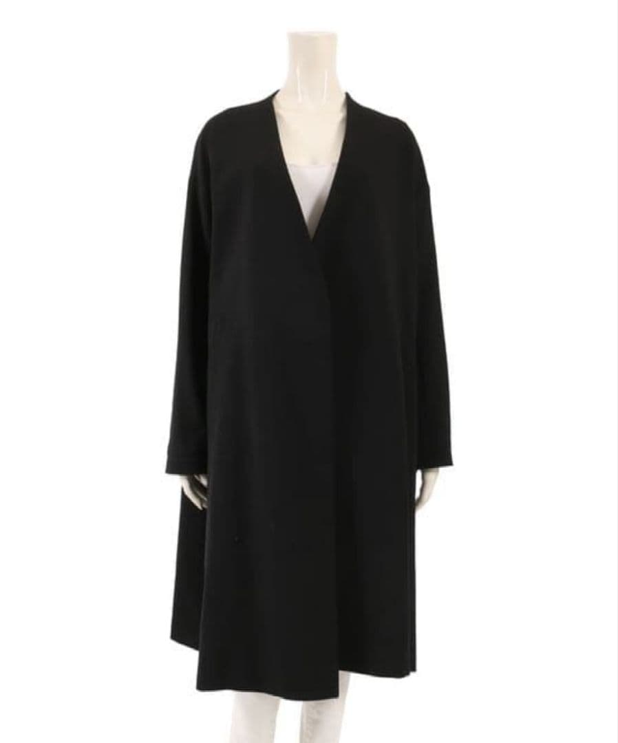 ENFOLD エンフォルド コート ダブルクロスフレアコート ブラック 38