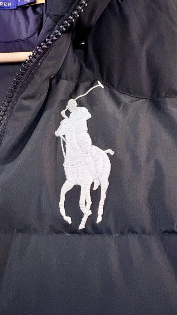 ラルフローレン　ダウンベスト　SP 黒　フード付き