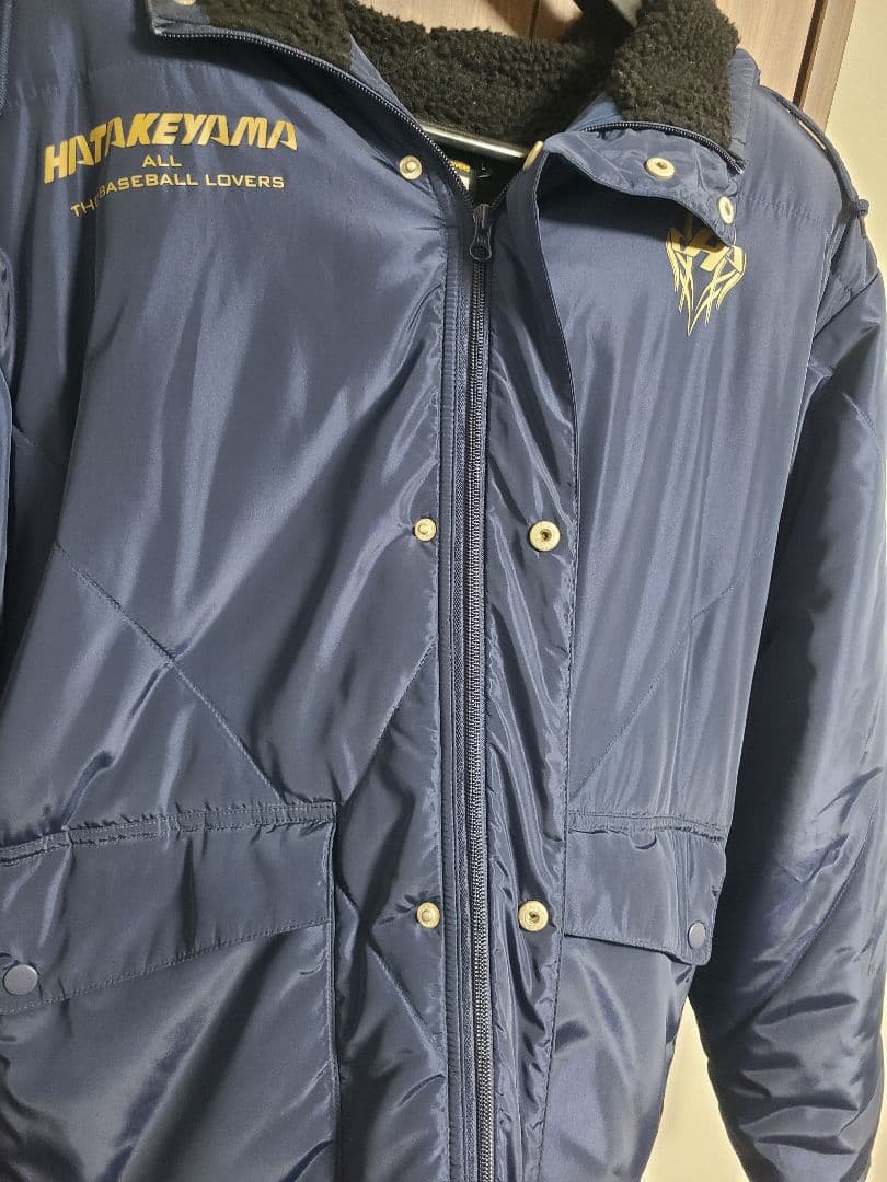 づ*ん様 HATAKEYAMA ブルー　ベンチコート フード付き　野球　ベースボ