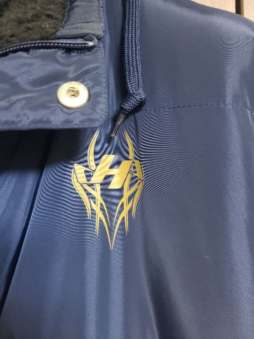 づ*ん様 HATAKEYAMA ブルー　ベンチコート フード付き　野球　ベースボ