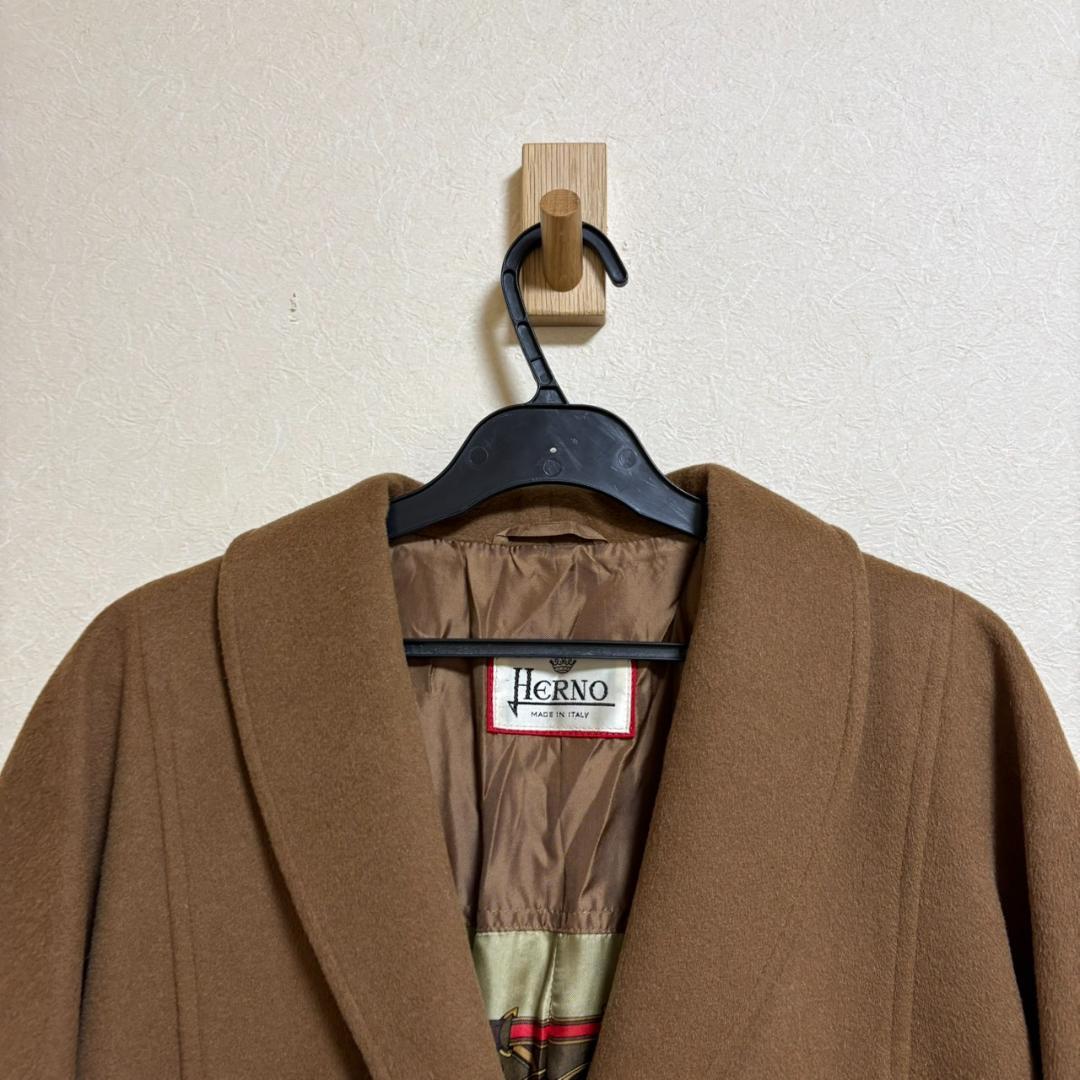 HERNO カシミヤ100％ コート 裏地シルク ブラウン