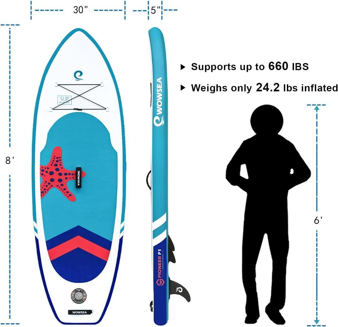 WOWSEA K1 空気注入式スタンドアップパドルボード ツーリング