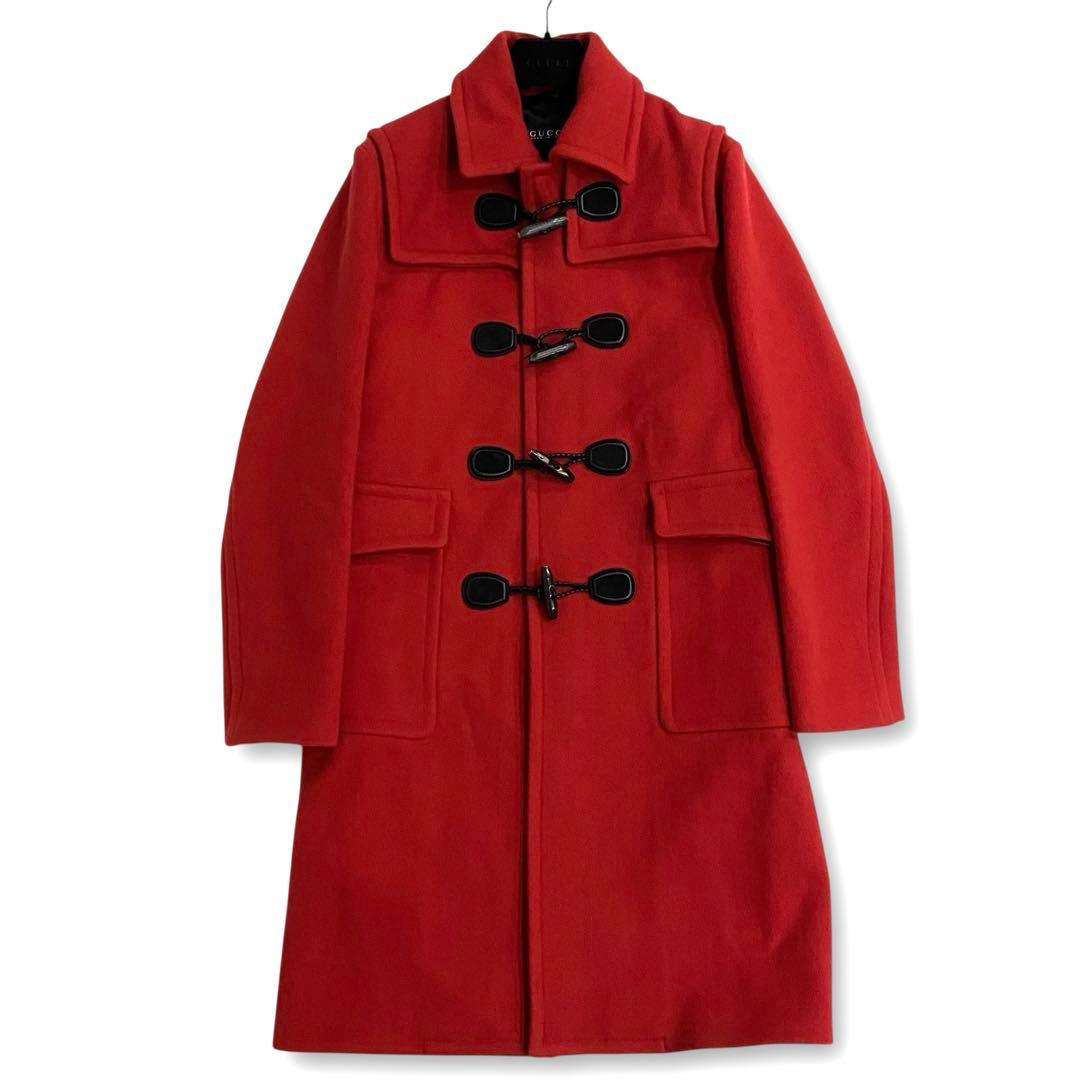 15-16AW★ミケーレ期★グッチ ダッフルコート 赤 メンズ 48 イタリア製