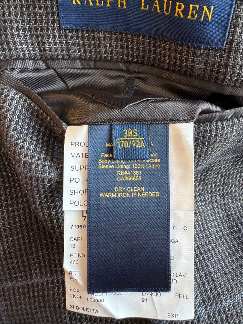 Polo Ralph Lauren テーラードジャケット グレー リネン