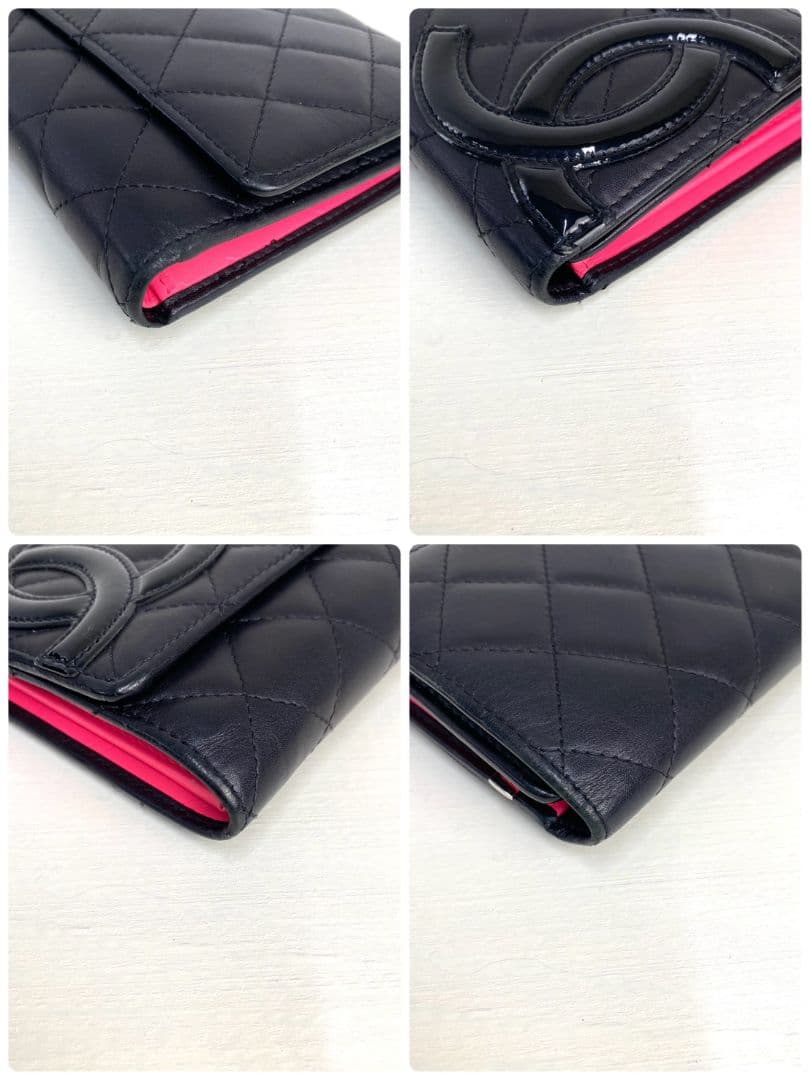 ギャランティ付属✨️極美品✨️ CHANEL カンボンライン 三つ折り 長財布