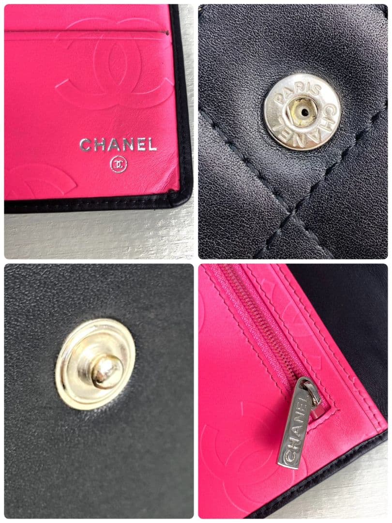 ギャランティ付属✨️極美品✨️ CHANEL カンボンライン 三つ折り 長財布