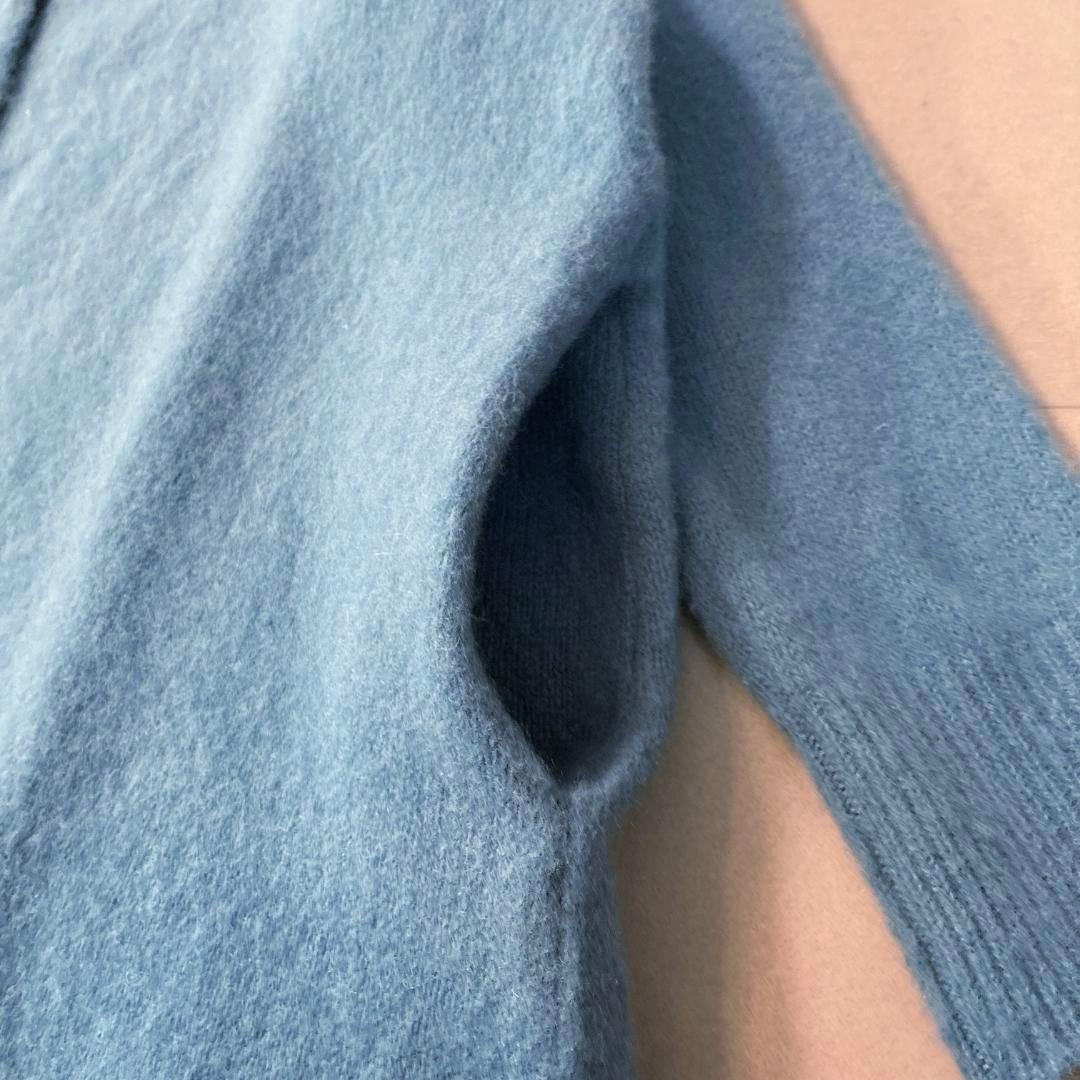 R&D.M.Co- オールドマンズテーラー♡圧縮ニットローブ ニットコート 青