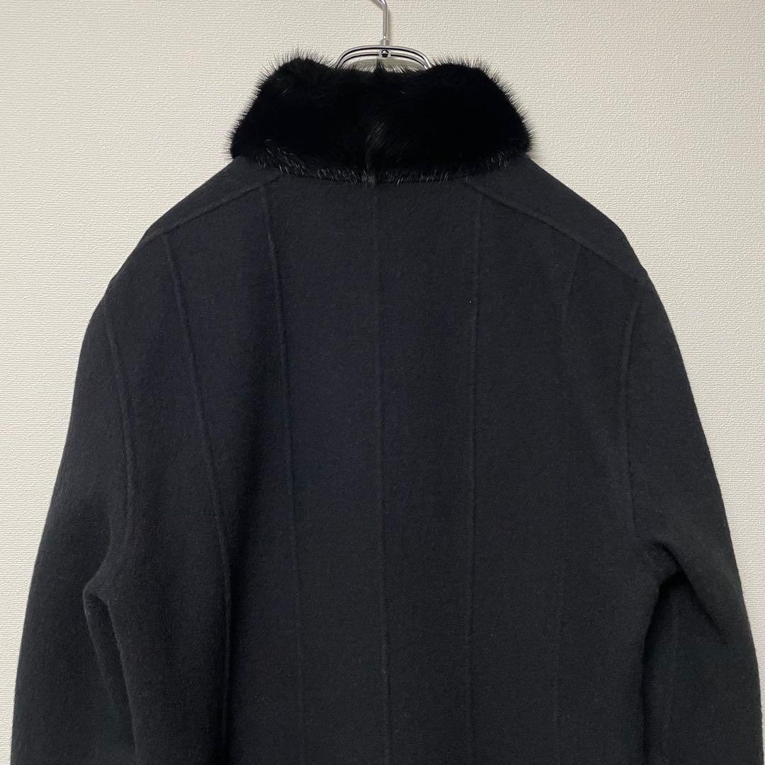 PARIENNE ファーロングコート ミンク 比翼 フレア Aライン ブラック