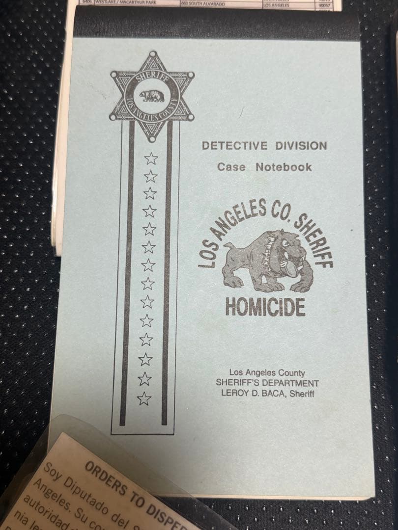 実物ロサンゼルスカウンティーシェリフメモパッド中古