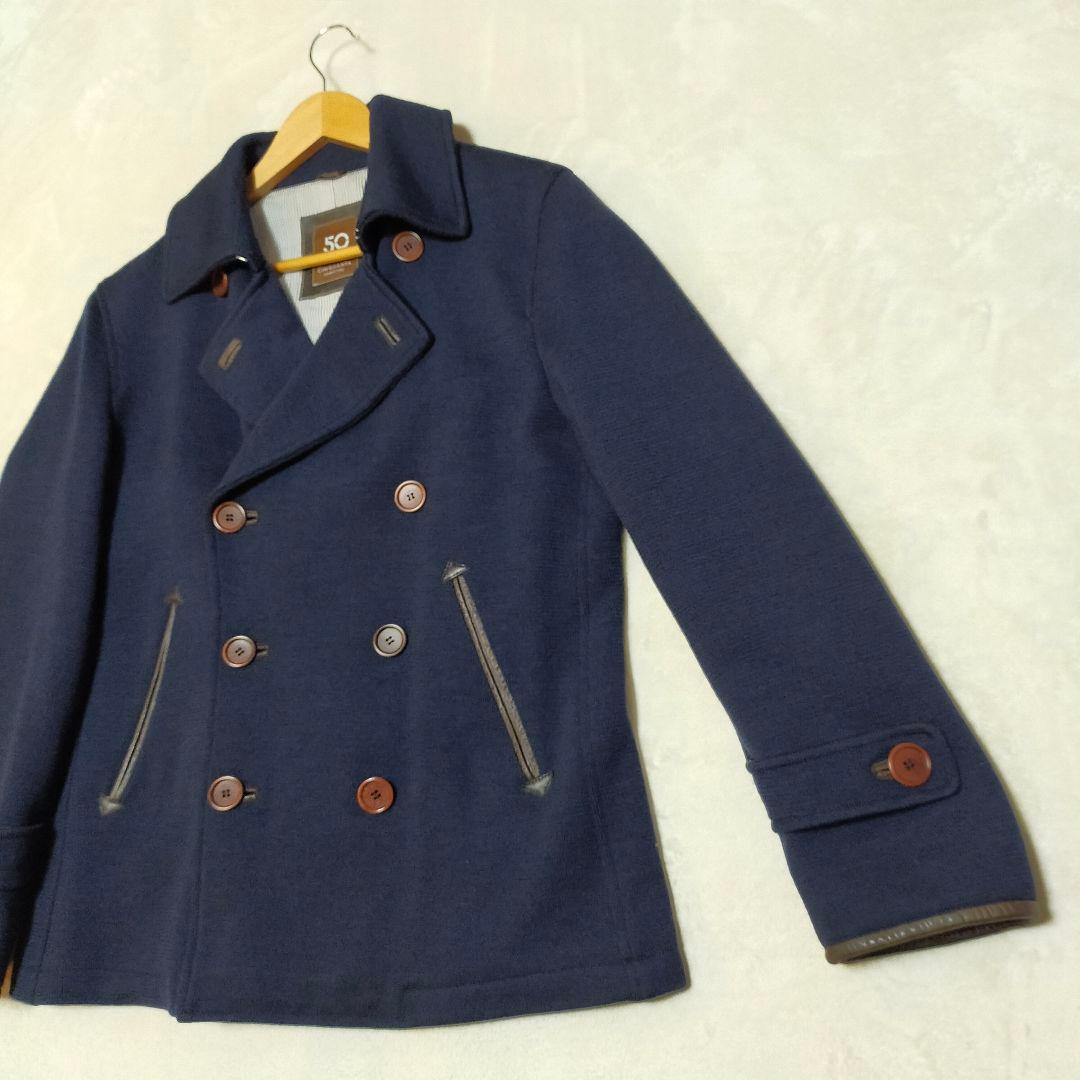 美品　イタリア製　CINQUANTA　ダブルブレストコート　ピーコート