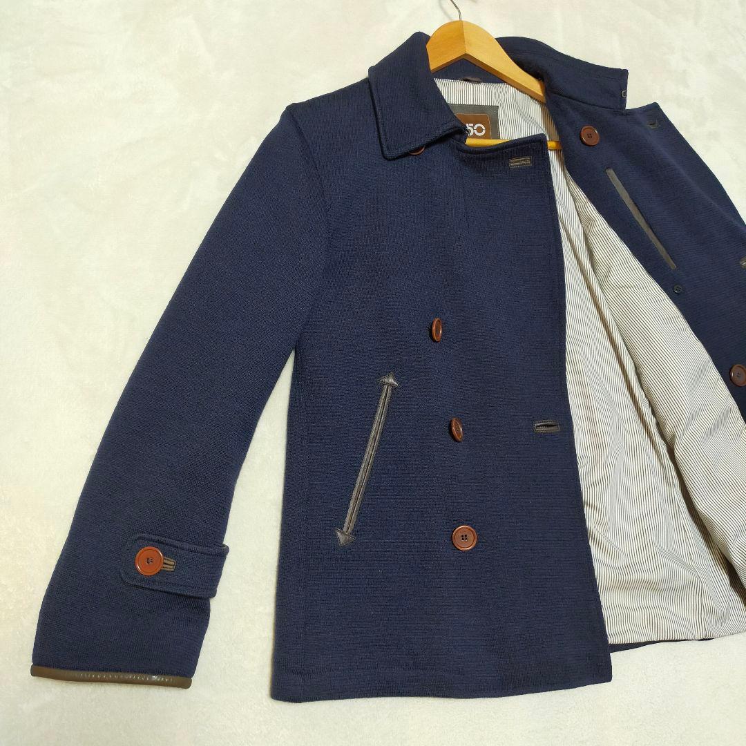 美品　イタリア製　CINQUANTA　ダブルブレストコート　ピーコート