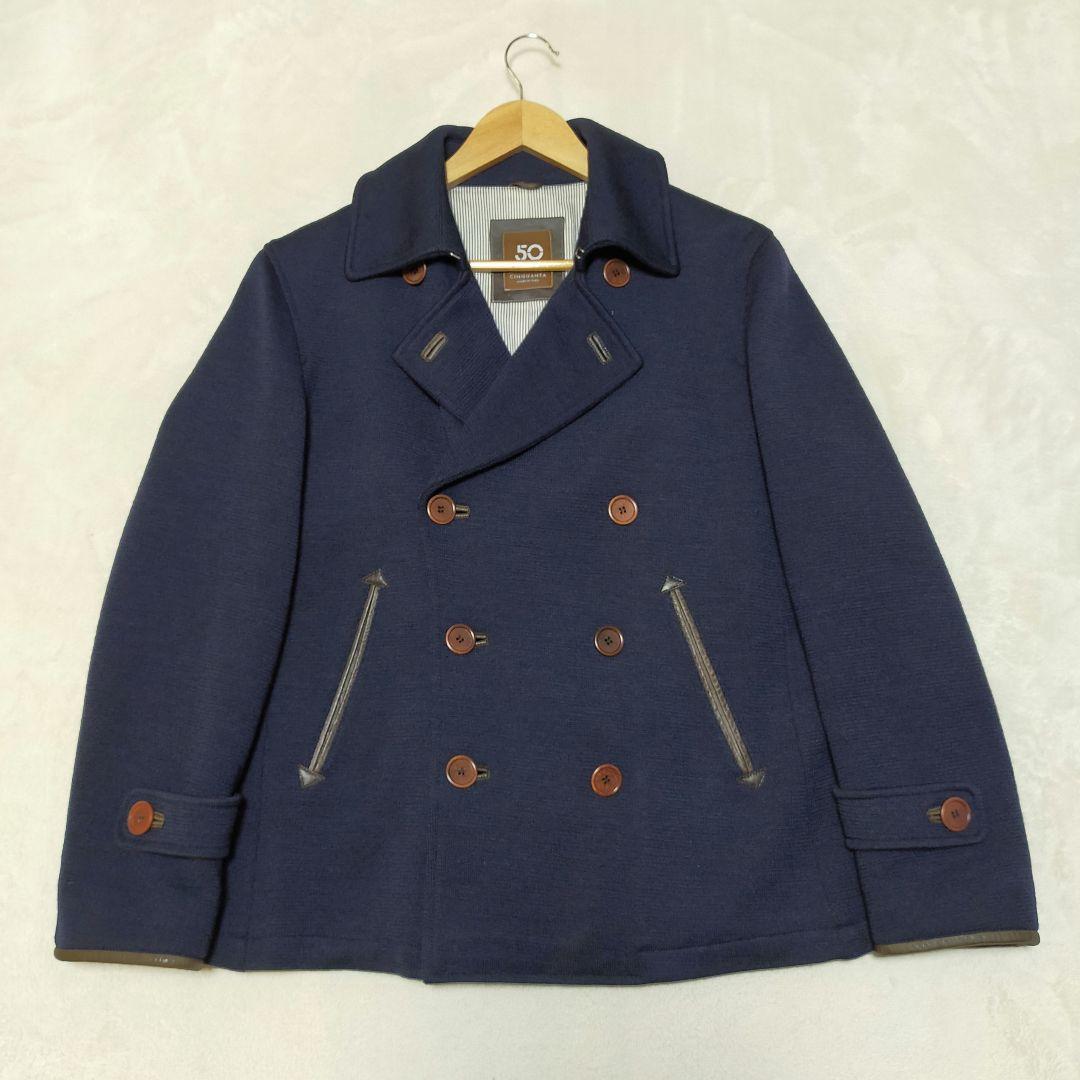 美品　イタリア製　CINQUANTA　ダブルブレストコート　ピーコート