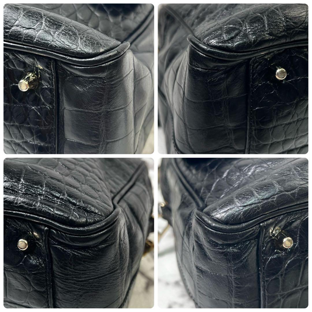 アニヤハインドマーチ　カーカー　クロコ型押し　トートバッグ　2way カデナ