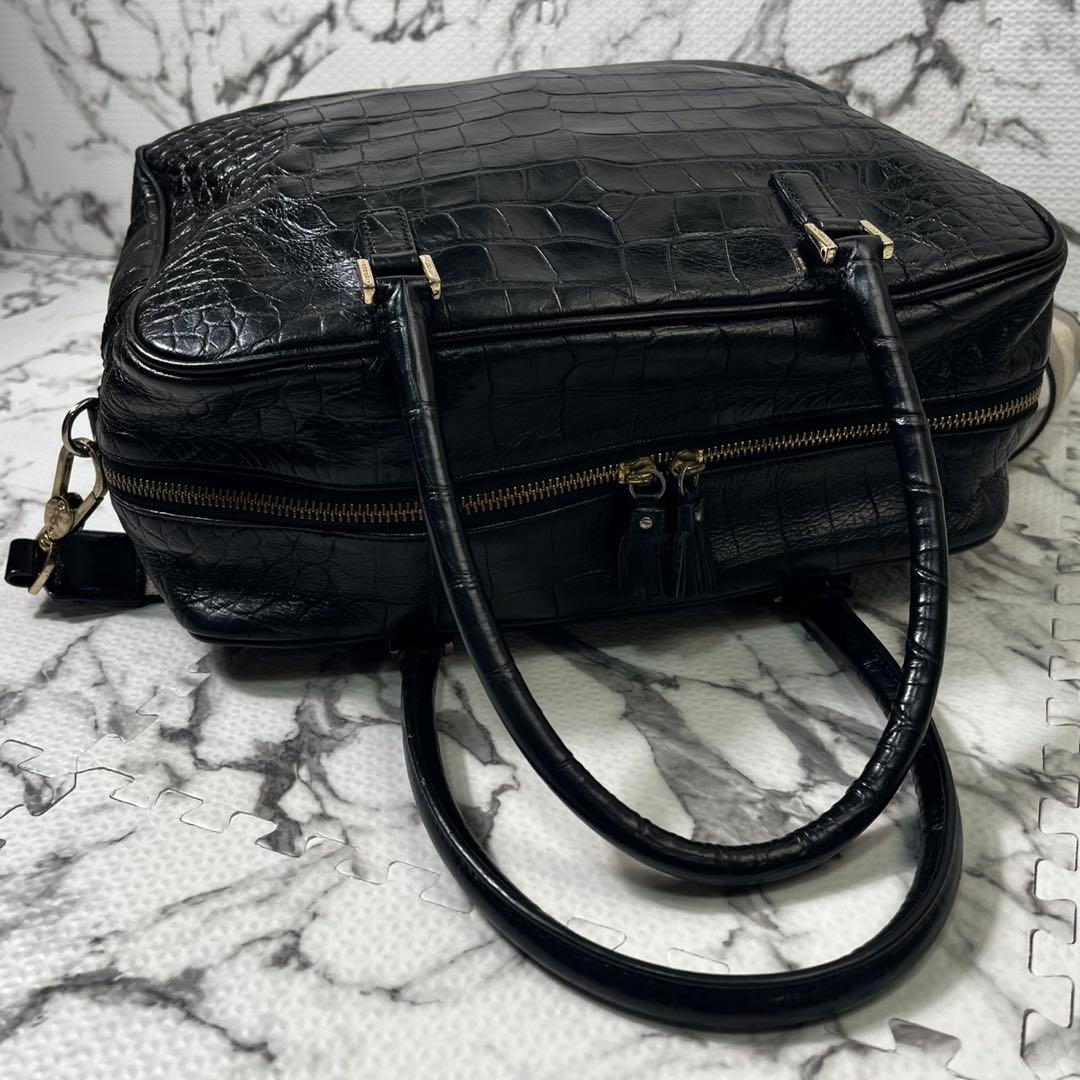 アニヤハインドマーチ　カーカー　クロコ型押し　トートバッグ　2way カデナ