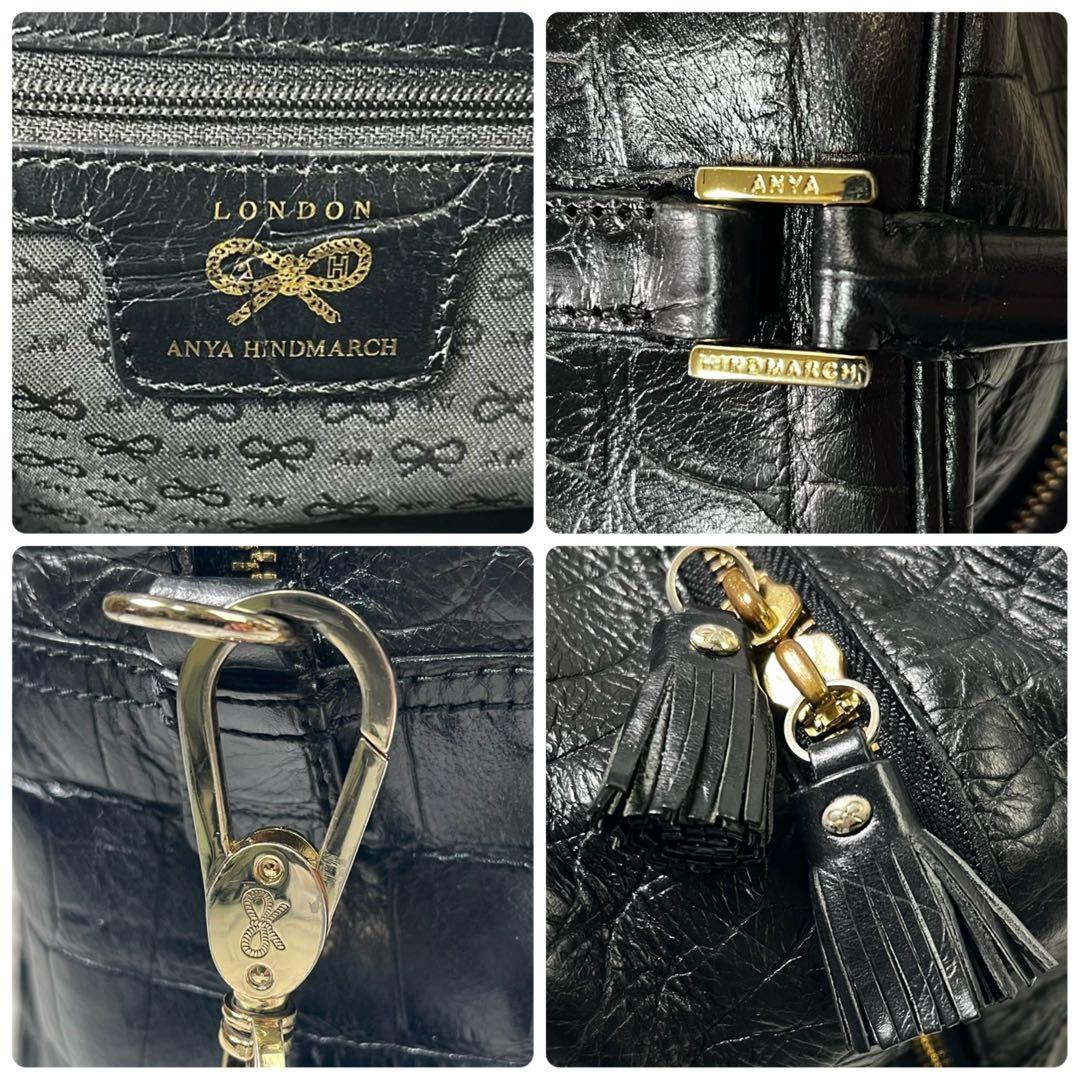 アニヤハインドマーチ　カーカー　クロコ型押し　トートバッグ　2way カデナ