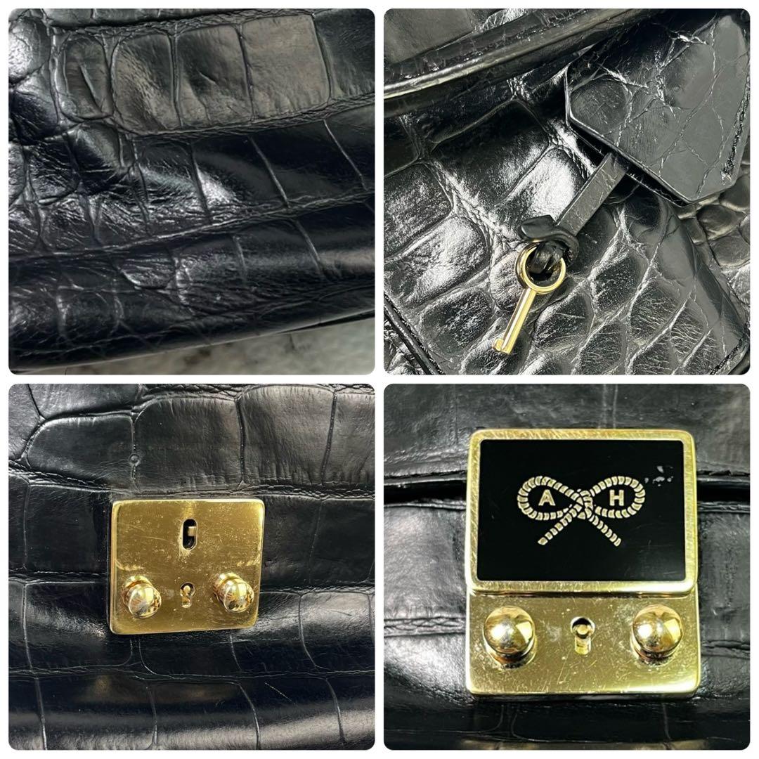 アニヤハインドマーチ　カーカー　クロコ型押し　トートバッグ　2way カデナ