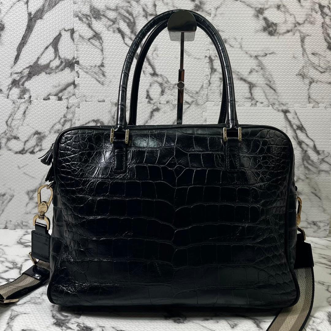 アニヤハインドマーチ　カーカー　クロコ型押し　トートバッグ　2way カデナ