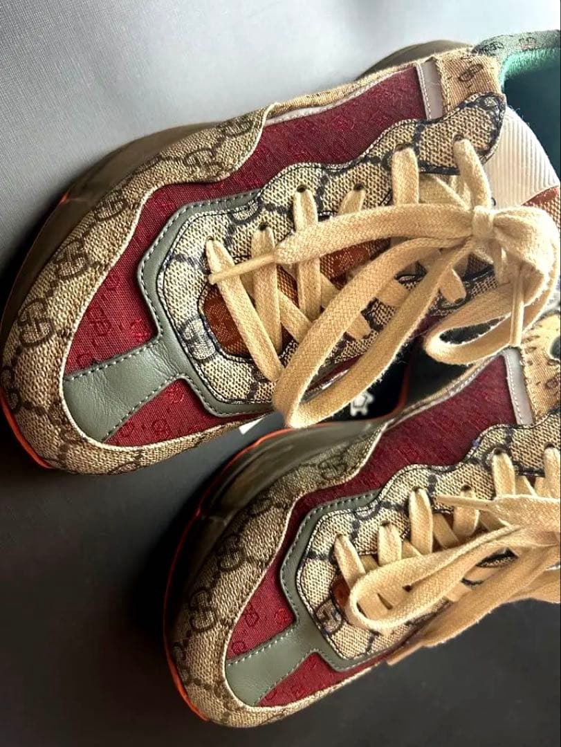 ‼️値下げ中‼️GUCCI ライトン37 ベージュ×ダークブラウン×マルチカラー