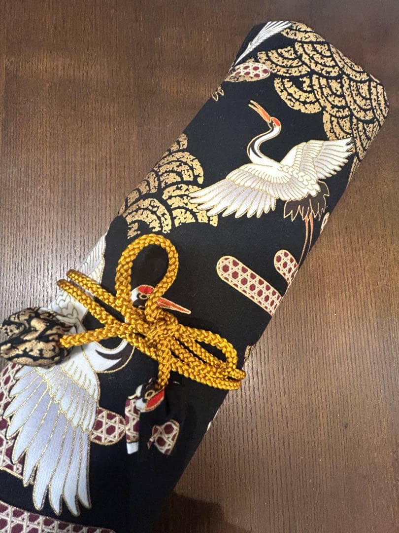 ✴︎ 専用品です　✴︎巻き篠笛袋8本入れ2点（金紺桜、金青海波に鶴）247