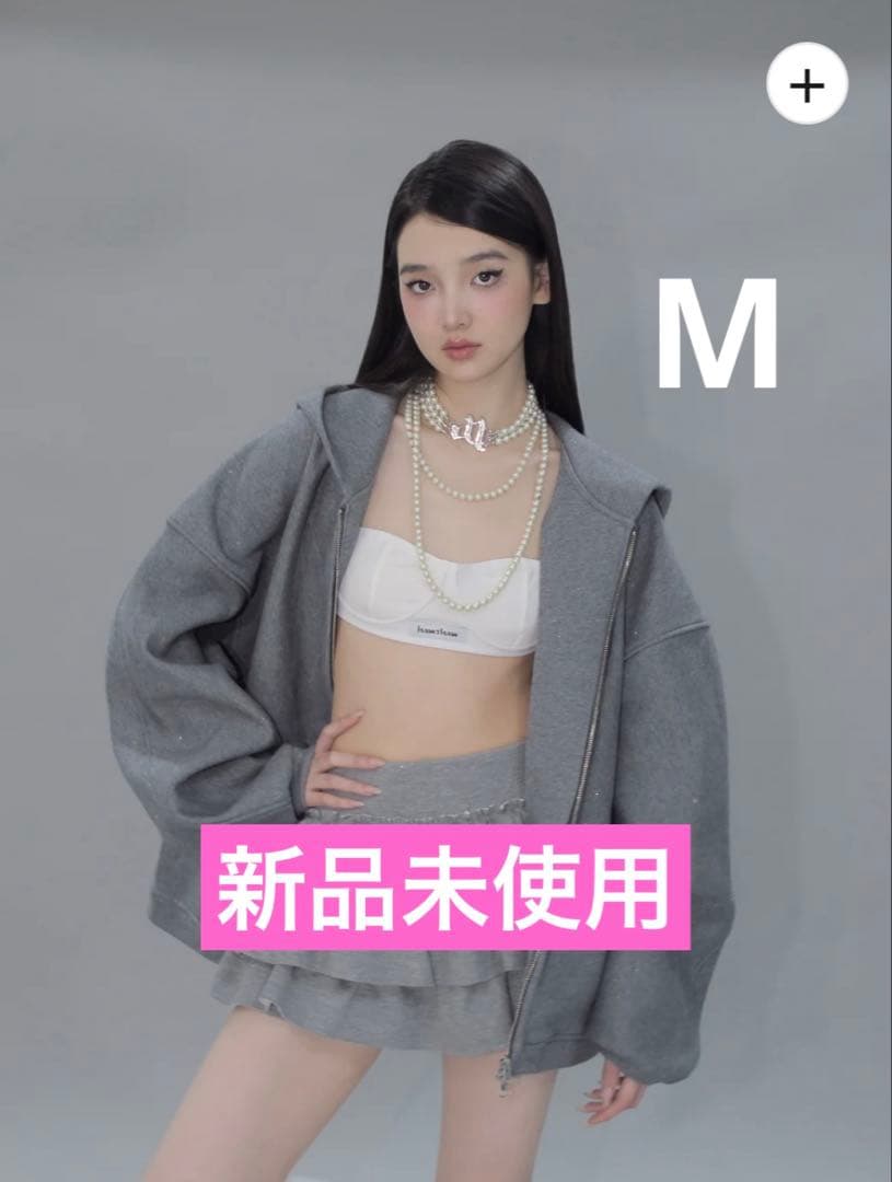 ♡andwang Kirakira zip up （gray）♡