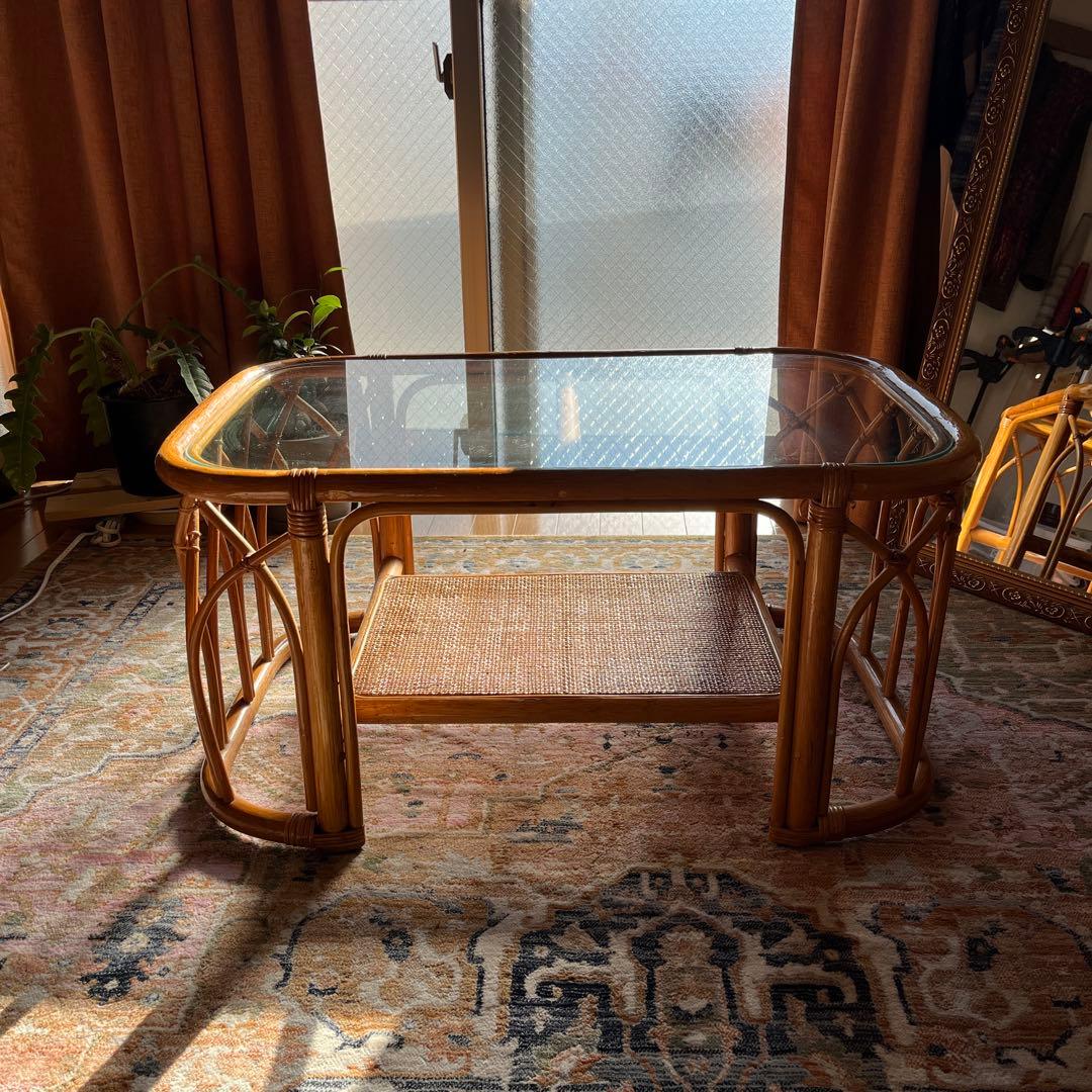 ナチュラル ラタンテーブル