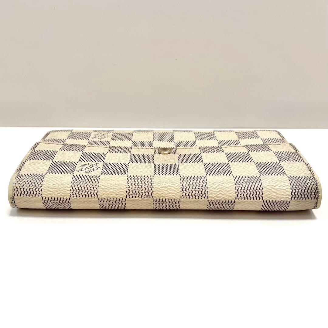 ルイヴィトン ダミエ アズール ポルトフォイユ サラ 長財布 N61735 白