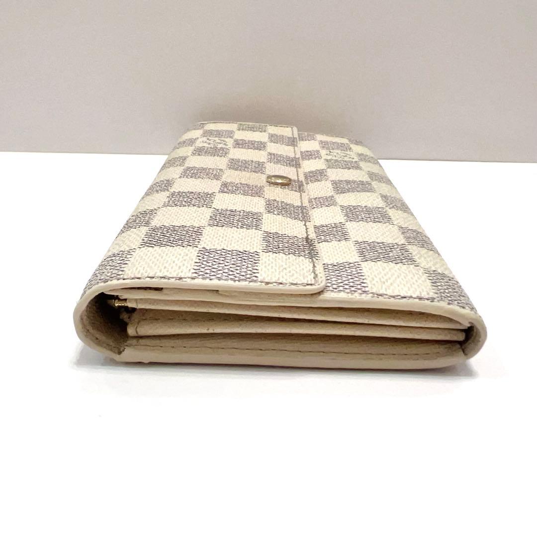 ルイヴィトン ダミエ アズール ポルトフォイユ サラ 長財布 N61735 白