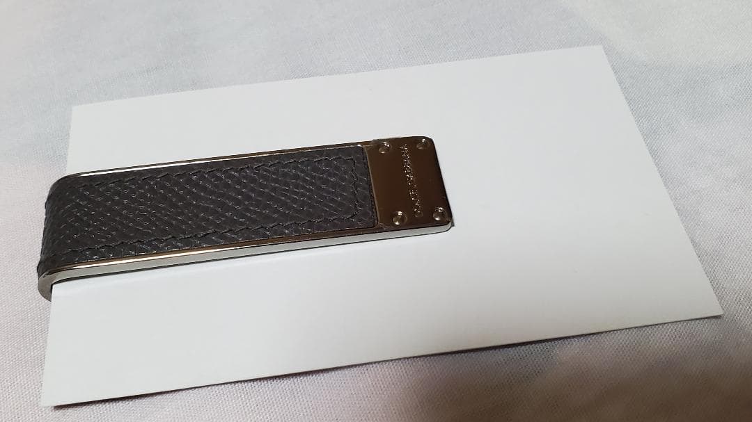 正規未 レア ドルチェ&ガッバーナ エンブレムロゴ レザーコンビマネークリップ黒