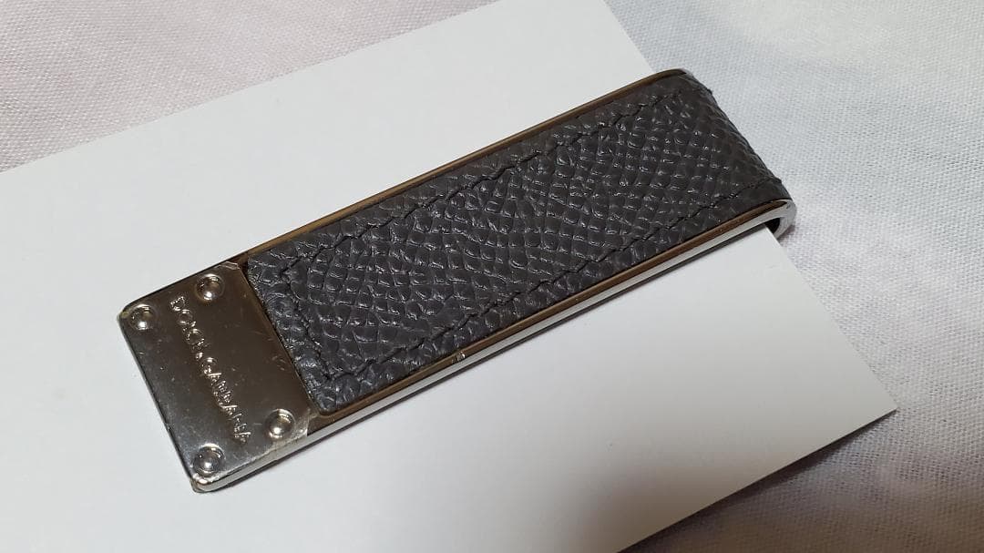 正規未 レア ドルチェ&ガッバーナ エンブレムロゴ レザーコンビマネークリップ黒