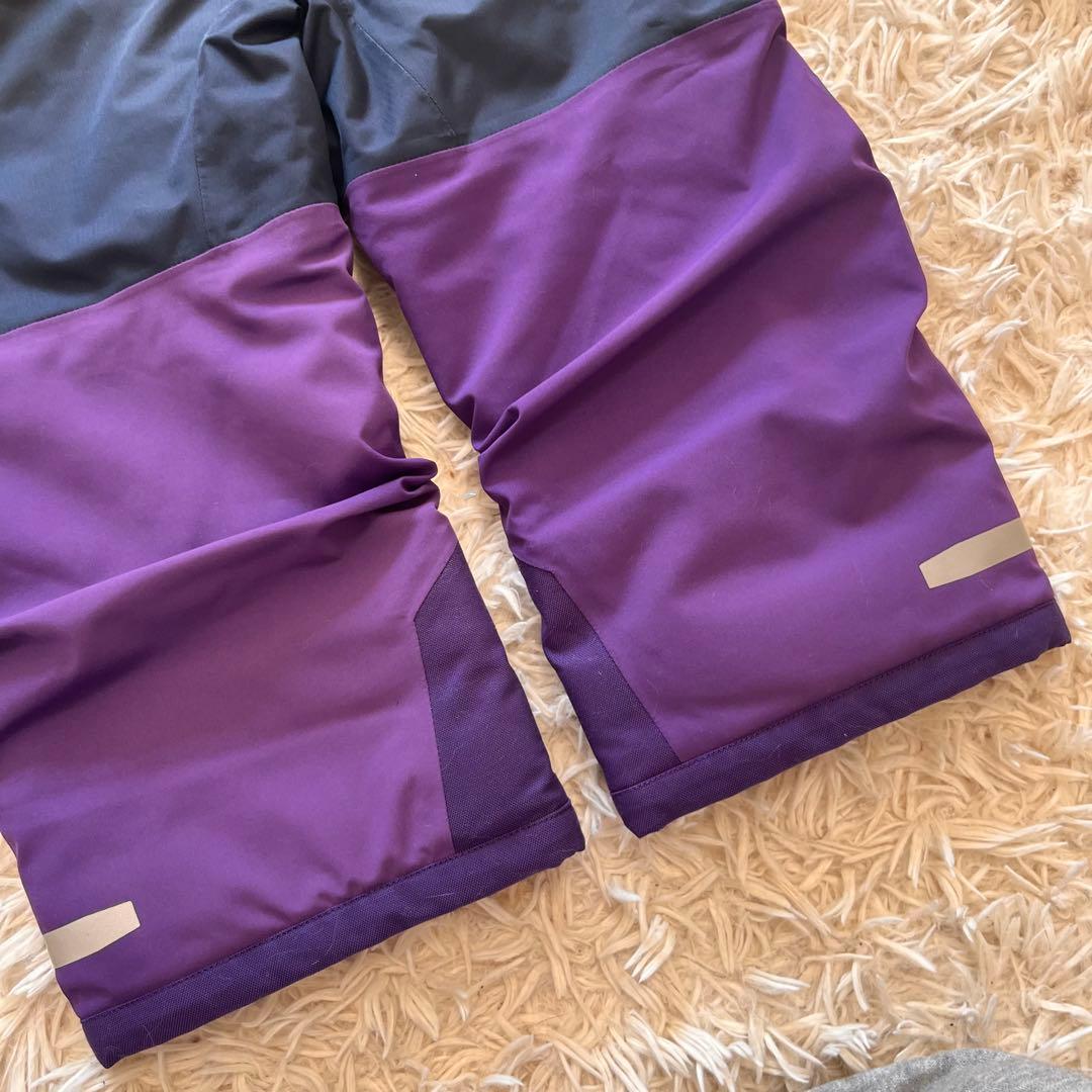 patagonia 子供用スキーオーバーオール 4T 紫/黒