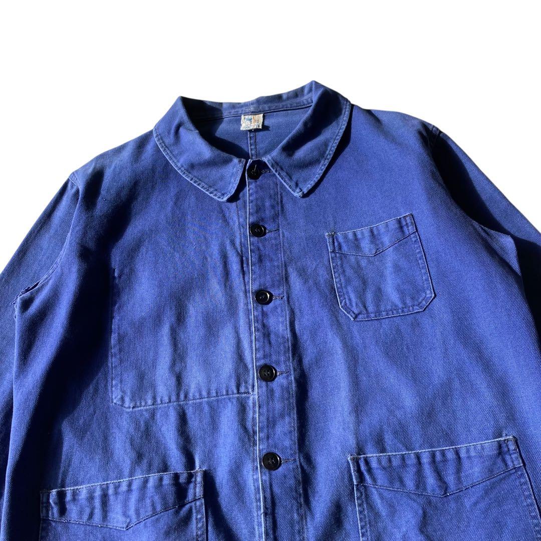 60〜70s ヴィンテージ フレンチ Vポケット カバーオール ワークジャケット