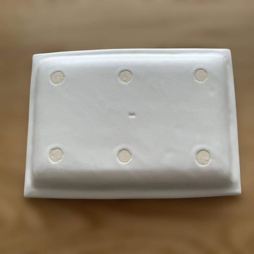 【安藤雅信】 ギャルリ百草 リム細長角皿 白マット釉