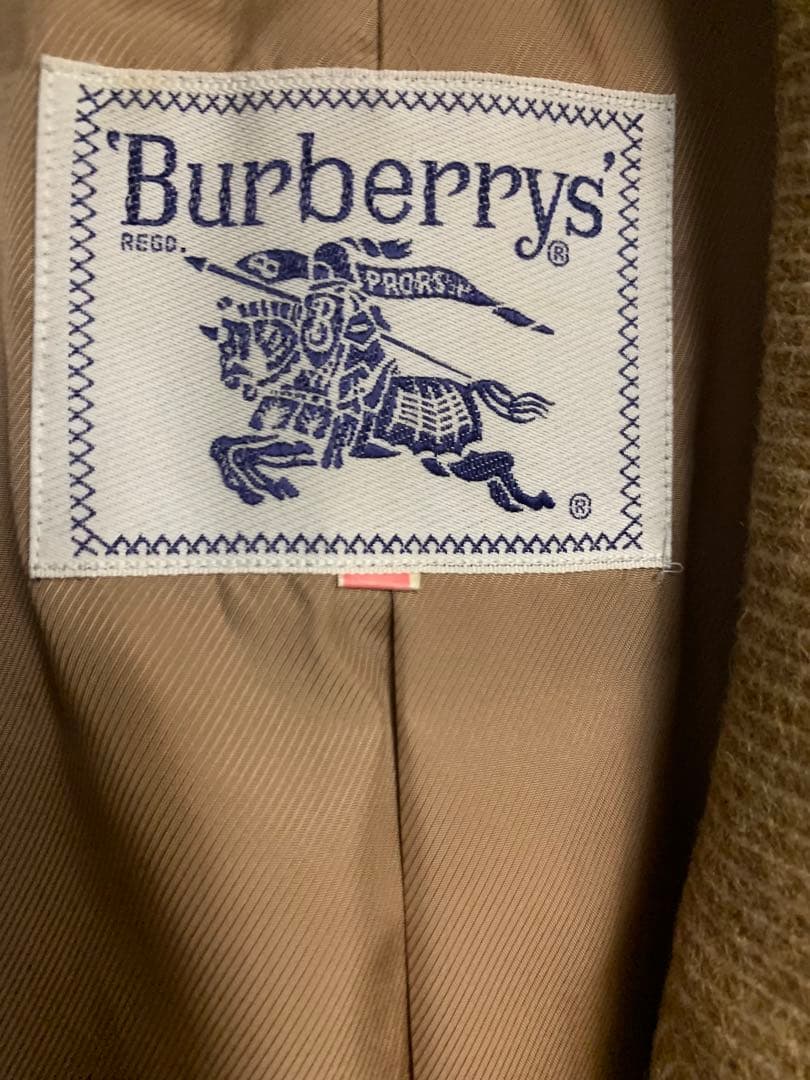 セール中美品　バーバリー　ウールコート　11号　キャメル　チェスター