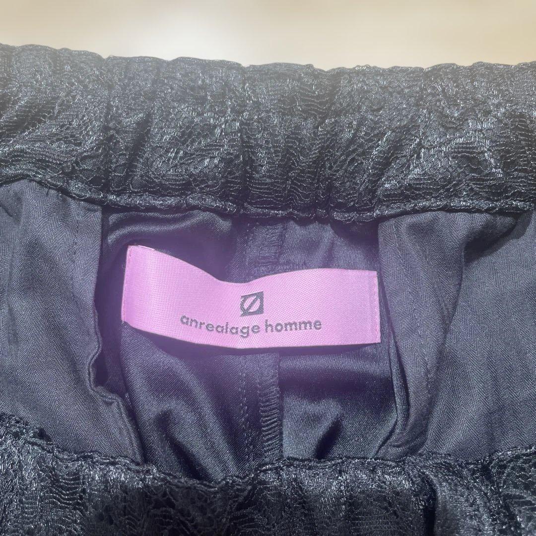 anrealage homme 黒の骨プリントショートパンツ