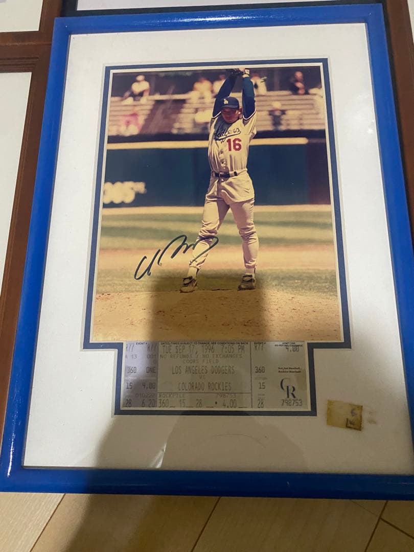 野茂英雄　直筆サイン、チケット