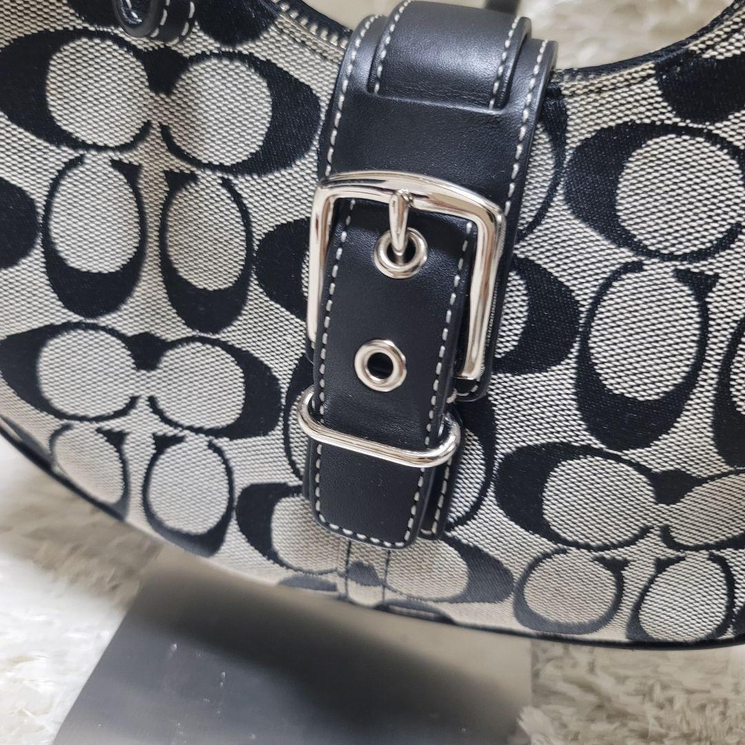 三日月型 極美品✨コーチ ハーフムーン ワンショルダー シグネチャー 専用袋