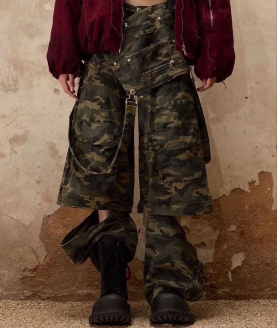 Personsoul オーバオール カーゴパンツ カモ