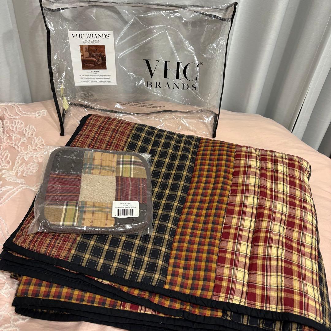 VHCブランド　ベッドカバー　寝具　掛け布団　マルチカバー　鍋敷き　カントリー