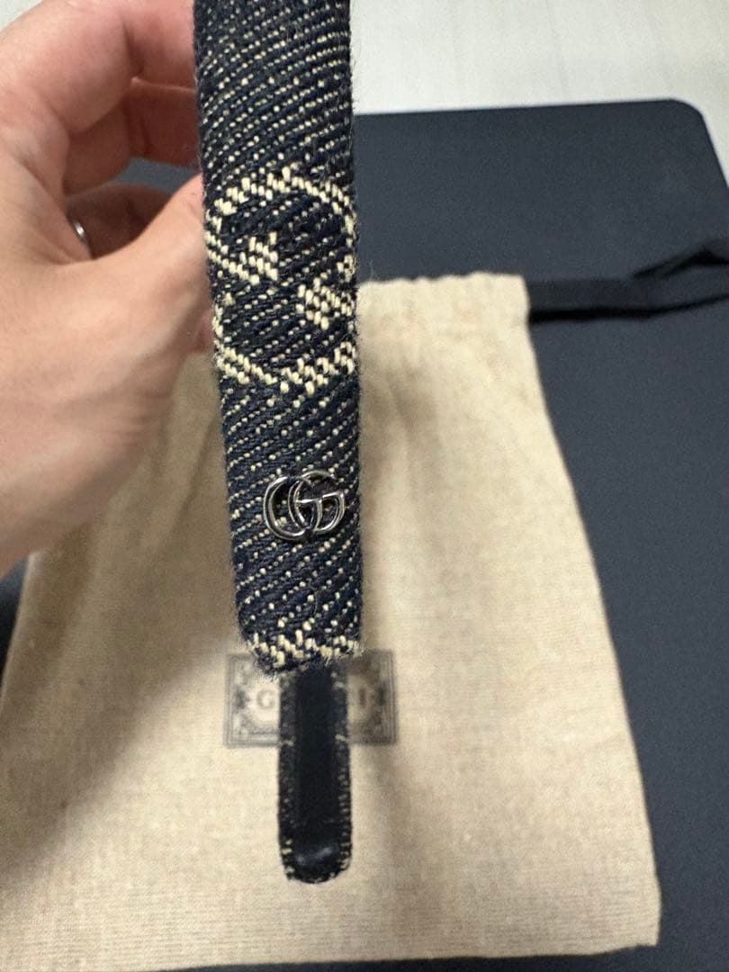 美品 GUCCI デニム カチューシャ