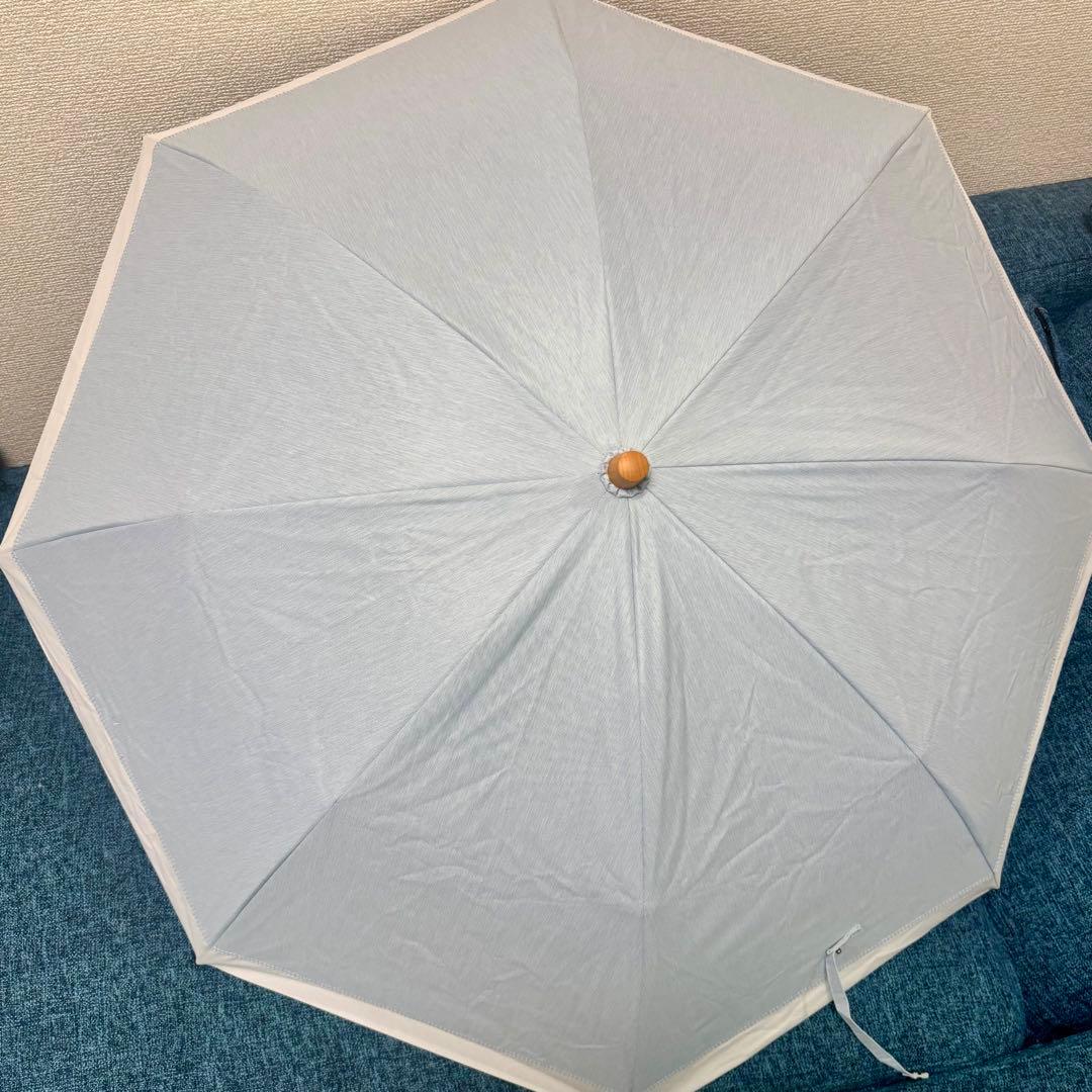 専用【美品・定価14,630円】サンバリア100 日傘 2段折 ブルー