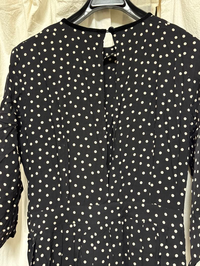 SINME ドット柄 長袖ワンピース