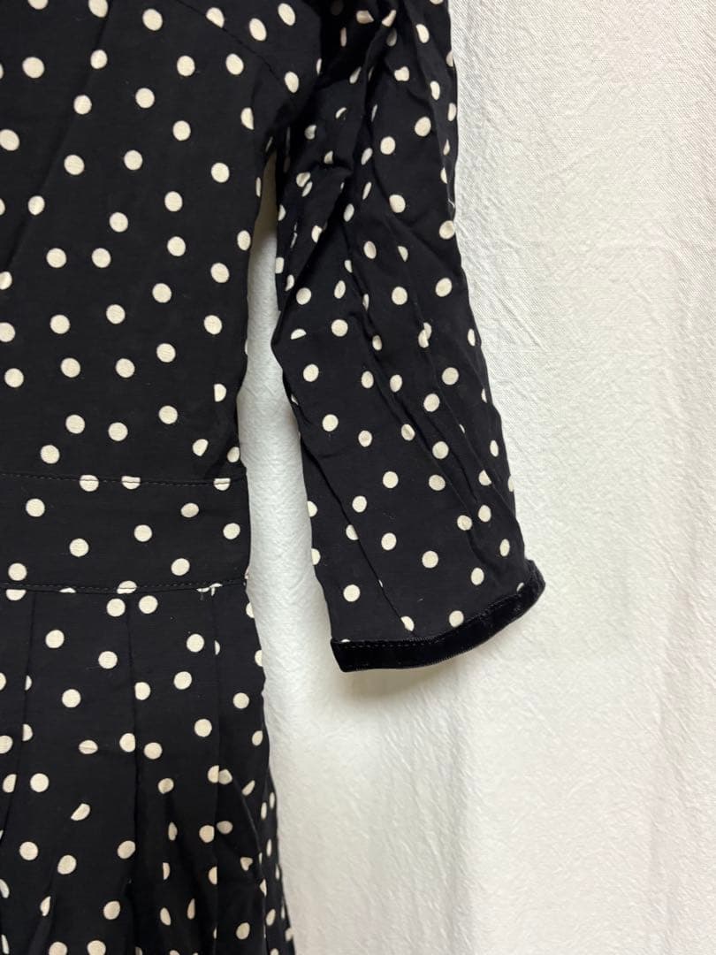SINME ドット柄 長袖ワンピース