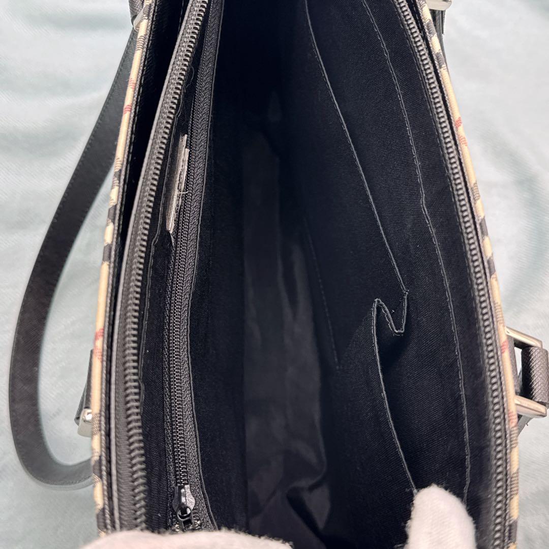 希少✨BURBERRY　バーバリー　トートバッグ　ノバチェック サフィアノレザー