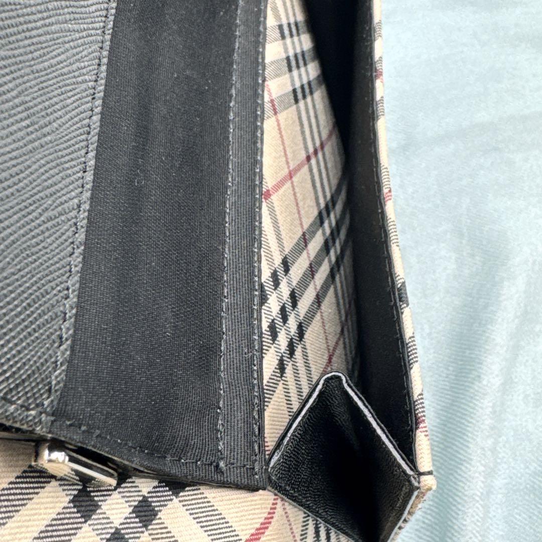 希少✨BURBERRY　バーバリー　トートバッグ　ノバチェック サフィアノレザー