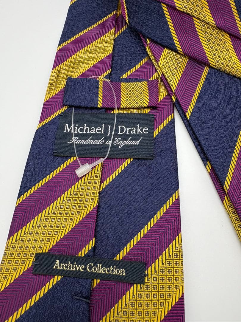 新品未使用　ドレイクス　ネクタイ　Michael J Drake ストライプ