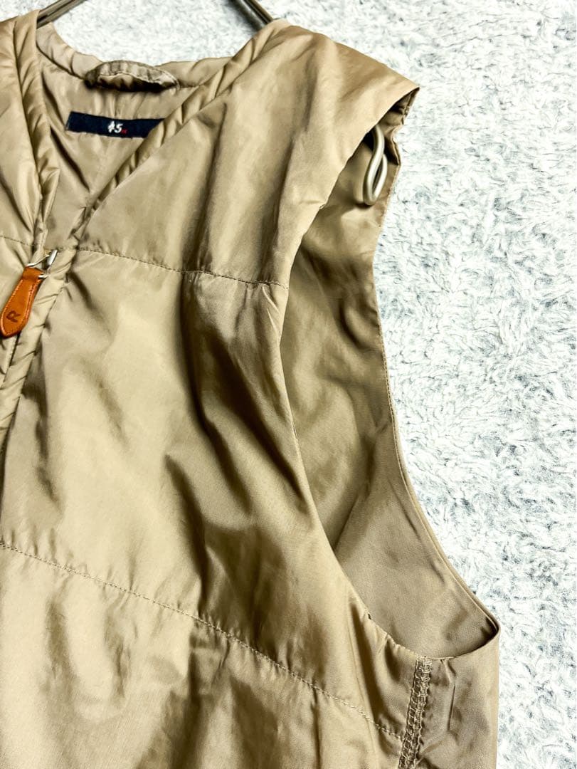 美品【45R】45rpm 中綿キルティング フレアシルエット ナイロンベスト 2