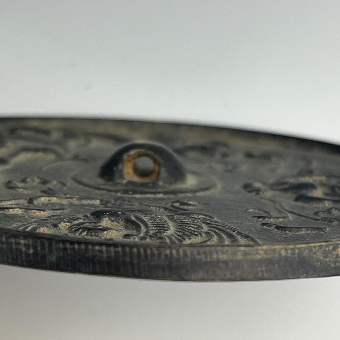 古鏡 青銅鏡 鳳凰龍麒麟鳥 中国古玩 中国美術 唐物 擺件