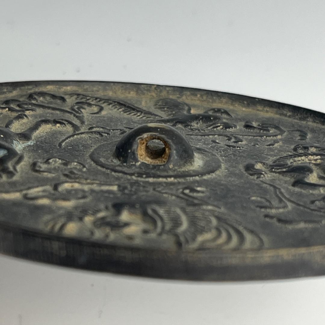 古鏡 青銅鏡 鳳凰龍麒麟鳥 中国古玩 中国美術 唐物 擺件