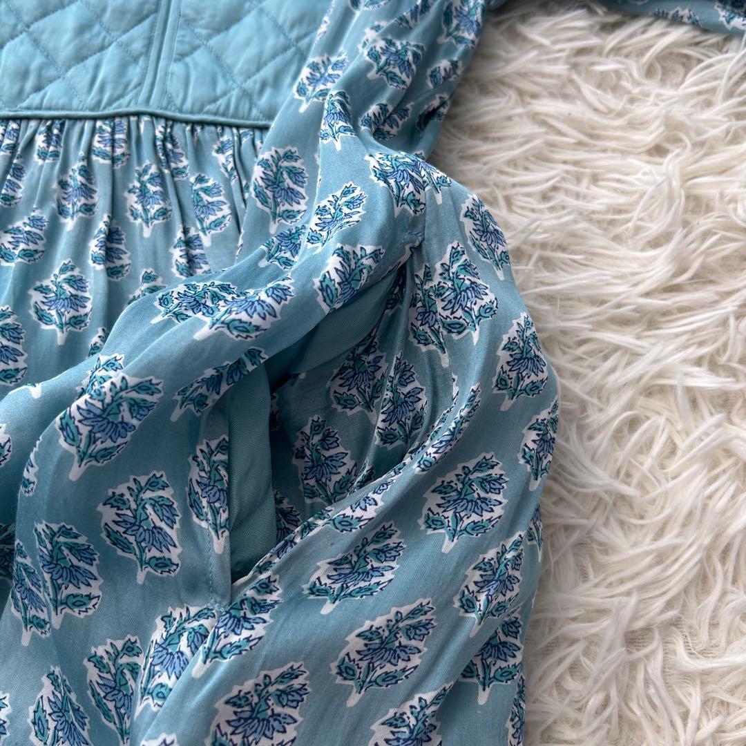 美品✨ ヌキテパ 2024年 モダールサテンフラワーツリープリント ヨークドレス